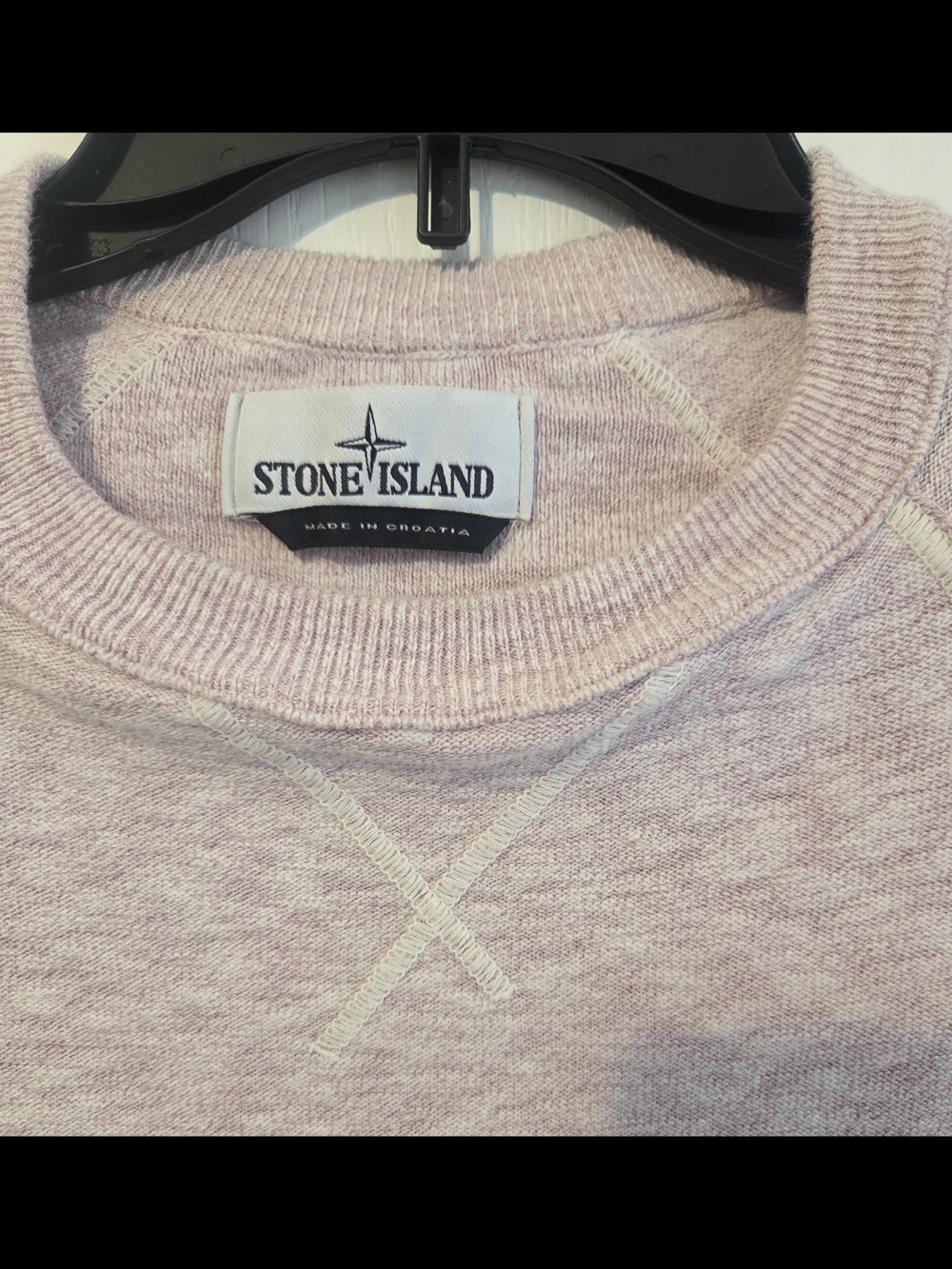 Stone Island Unisex Sz M Pink Melange Reverse Seam Crewneck Organic Sweatshirt - Picture 1 of 10